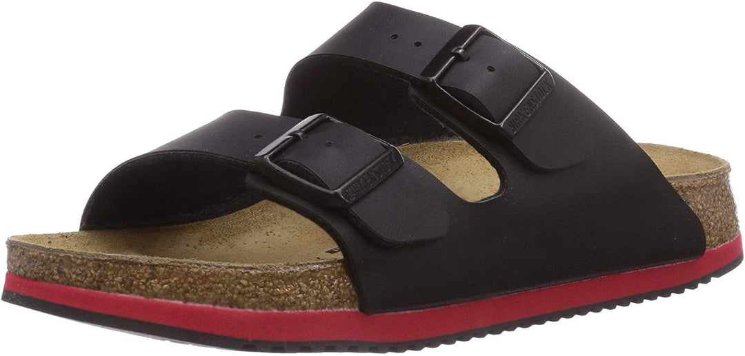 Birkenstock Classic Arizona Leder Unisex-Erwachsene Pantoletten 38 EU Schmal Schwarz, 38 EU Schmal S
