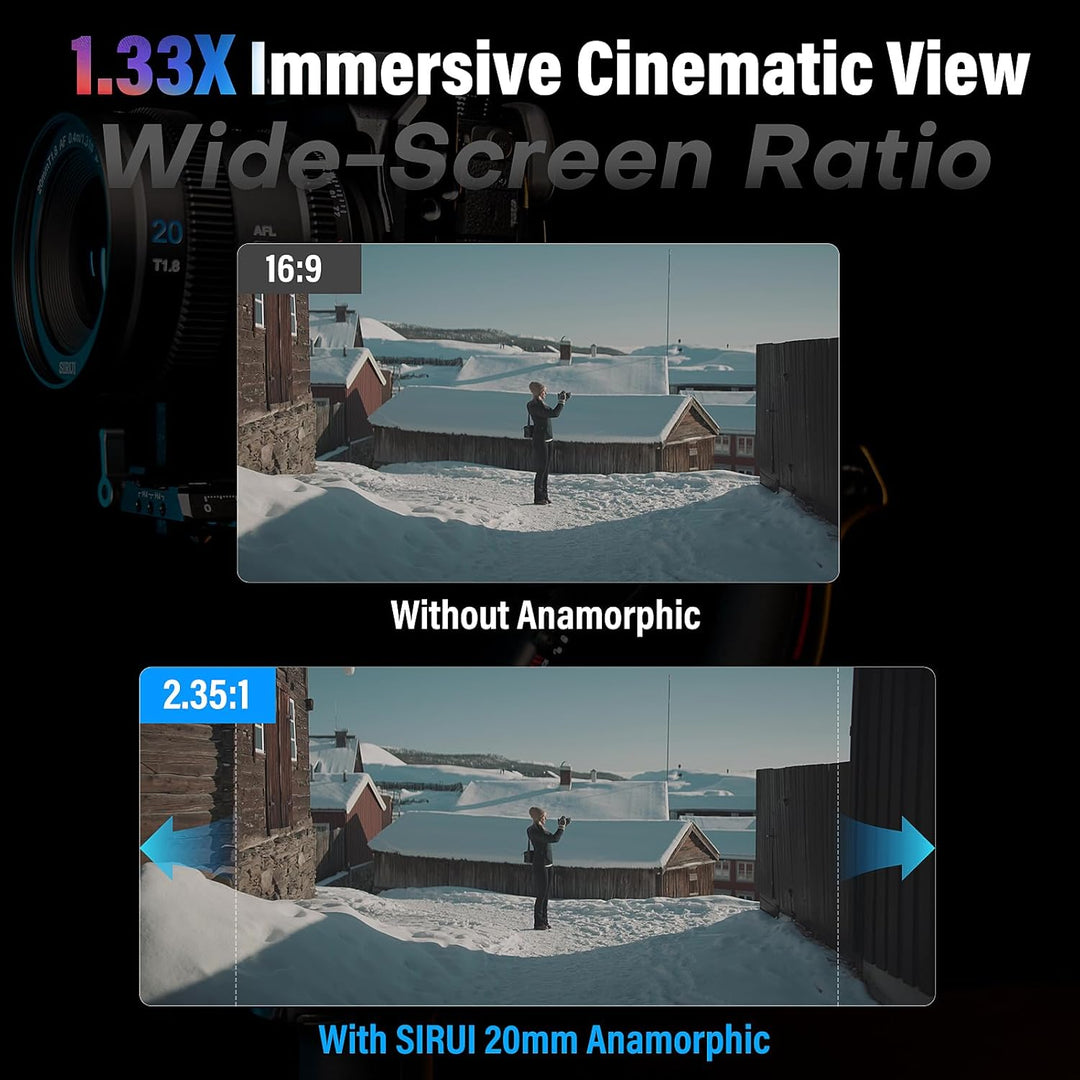 SIRUI 20mm T1.8 1.33x Anamorphisches Objektiv, S35 Autofokus-Objektiv für Z-Mount Kameras, kompatibe
