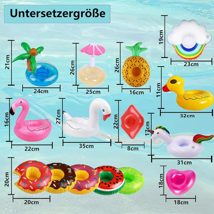 15 Stück Aufblasbare Getränkehalter Getränkehalter für Pool Aufblasbarer Pool Getränkebecher Beachpa