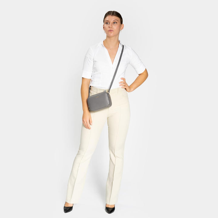 Lazarotti Bologna Leder Umhängetasche Damen | längenverstellbarer Schultergurt | mittelgrosse Crossb