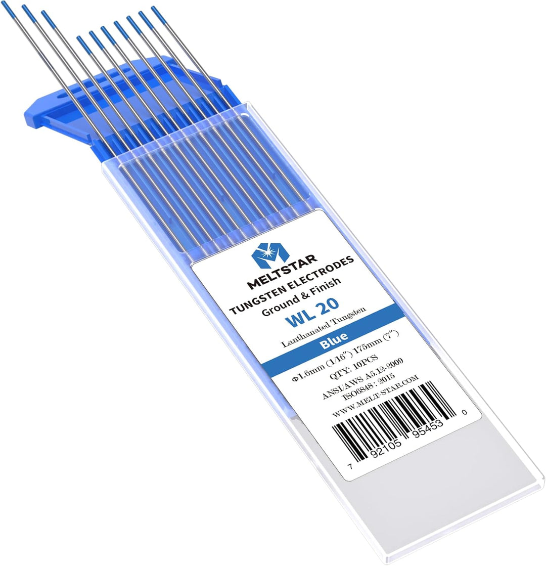 MELTSTAR WL20 blau 2% Lanthanoxid WIG Wolframelektrode Elektrode Ø1.6 x 175MM 10 Stückund strahlungs