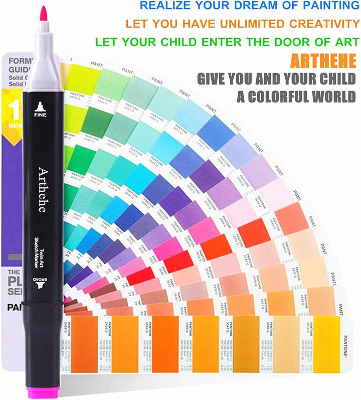 ARTHEHE 262 Farben Marker Set, Twin Tip Marker Stifte Set für Manga Design Schule, 262 Farben