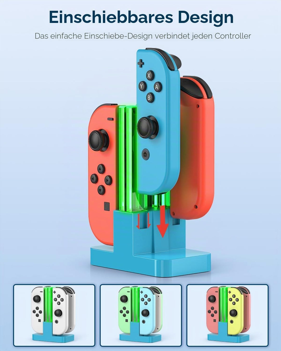 FYOUNG Switch Controller Ladestation Kompatibel Mit Nintendo OLED Joy Con - Quad Ladestation Zubehör