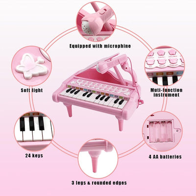 Keyboard für Kinder ab 1 2 3 - Kinderklavier ab 1 2 3 Jahre - Piano Keyboard mit Mikrofon - Musikins
