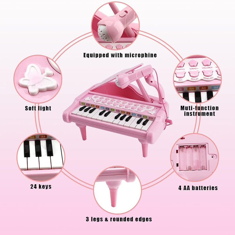 Keyboard für Kinder ab 1 2 3 - Kinderklavier ab 1 2 3 Jahre - Piano Keyboard mit Mikrofon - Musikins