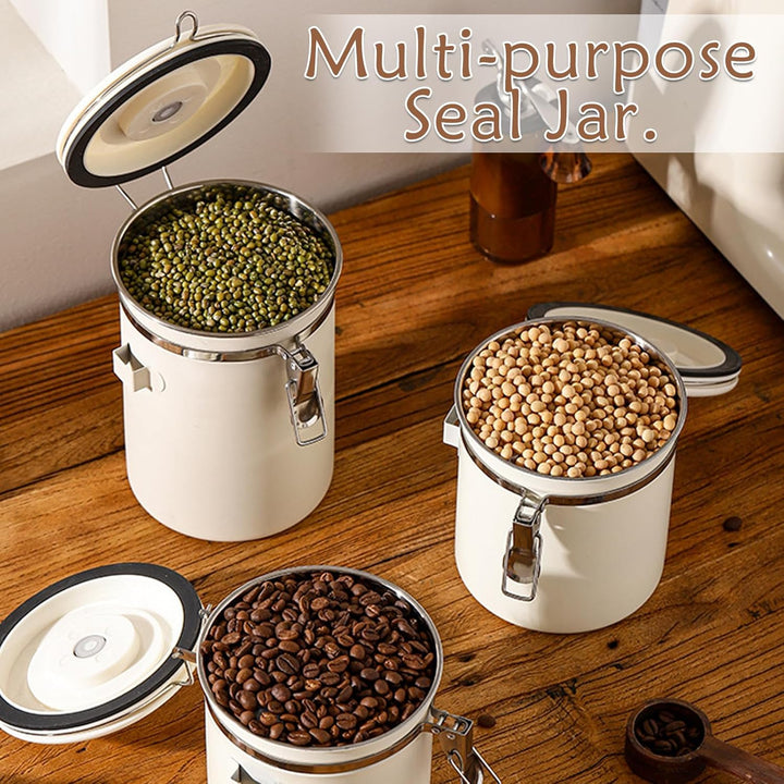 1,5L Kaffeedose Luftdicht aus Edelstahl, Kaffeebohnen Behälter | Kaffeedose aus Edelstahl, Kaffeebeh