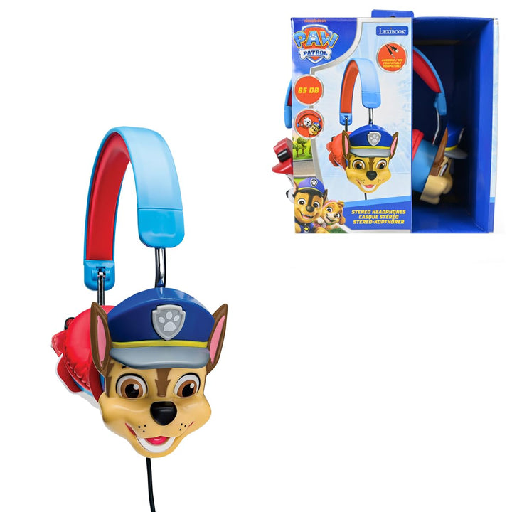 Lexibook, Paw Patrol, Faltbarer kabelgebundener Stereo-Kopfhörer mit Lautstärkebegrenzung Chase, Bla