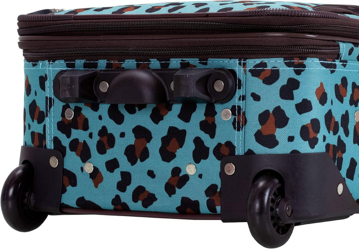 Rockland Jungle Softside Gepäck-Set, Blauer Leopard (Blau) - F125, 4-Piece Set (14/29/24/28) Einheit