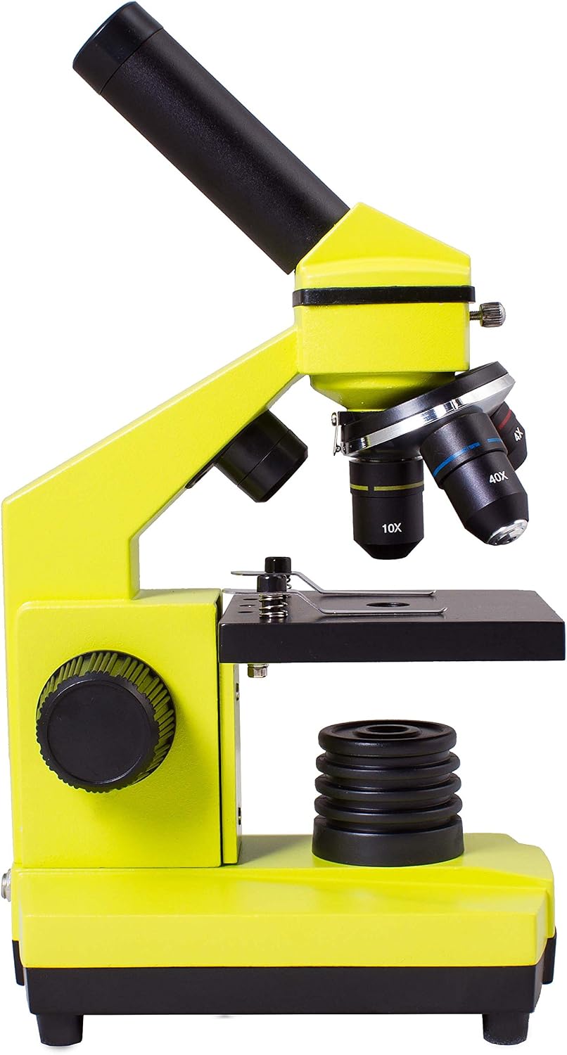 Levenhuk Rainbow 2L Plus Lime Kinder Heimlabor STEM-Set mit Tragbarem Biologischen Mikroskop mit 640