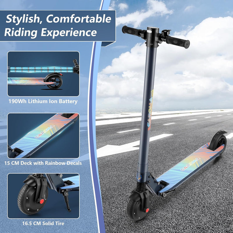 Caroma E Scooter Kinder von 8-16 Jahren, 25km Reichweite, 20km/h Geschwindigkeit, Faltbarer E Roller