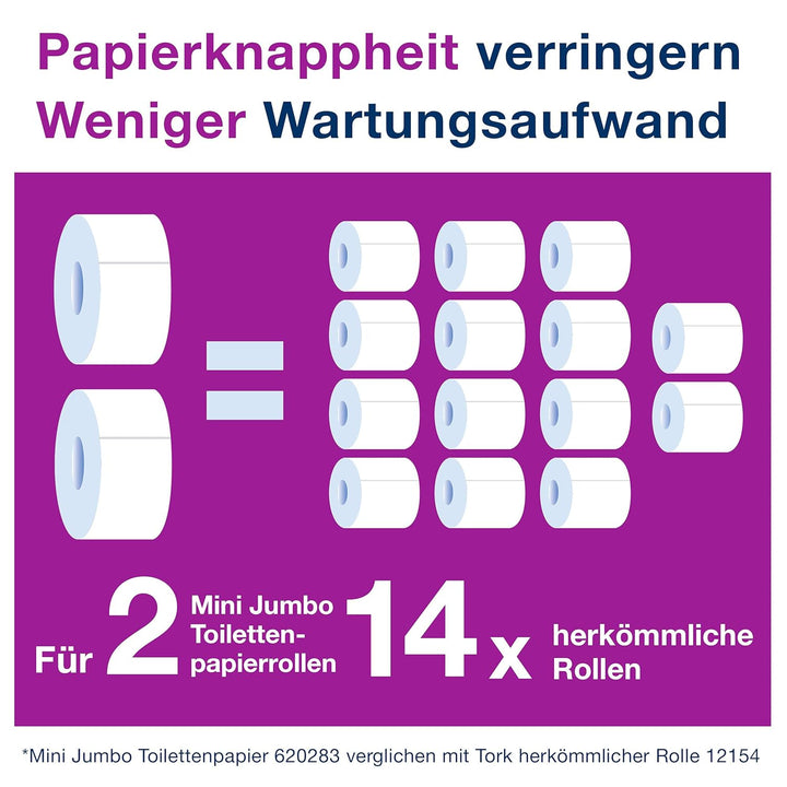 Tork 110253 Toilettenpapier Mini Jumbo Soft Premium - Weiss - 2-lagig - Satz von 1 Rolle - 1 x 1214