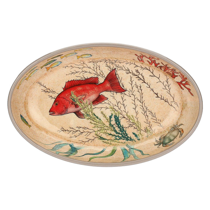 Nador Sea Life Teller, oval, 100% Melamin, 24 x 15 cm, in Geschenkbox, 2 Stück, Nicht zutreffend, 2