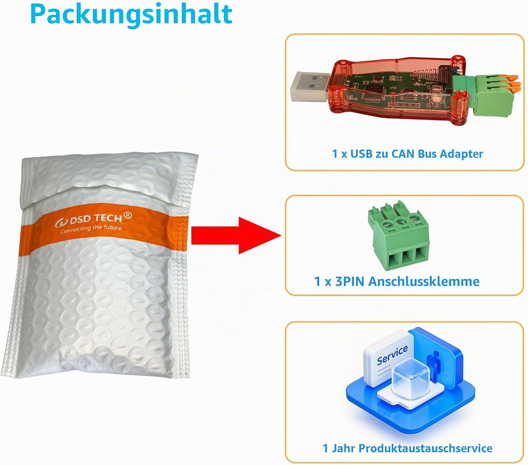 DSD TECH USB zu CAN Bus Adapter basierend auf Open Hardware Canable