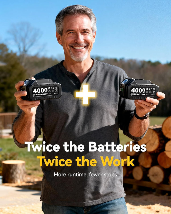 Mini Kettensäge mit Akku 8000mAh, Supstable 8 Zoll & 6 Zoll Astsäge Akku, Automatischer Öler & Werkz