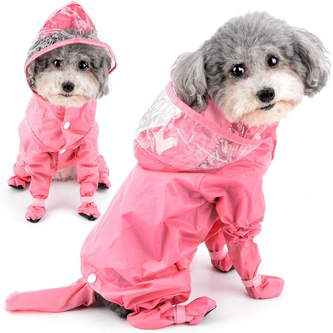 Zunea Wasserdichter Hunderegenmantel mit Kapuze für kleine Hunde Welpen Regenponcho Overall mit Rege