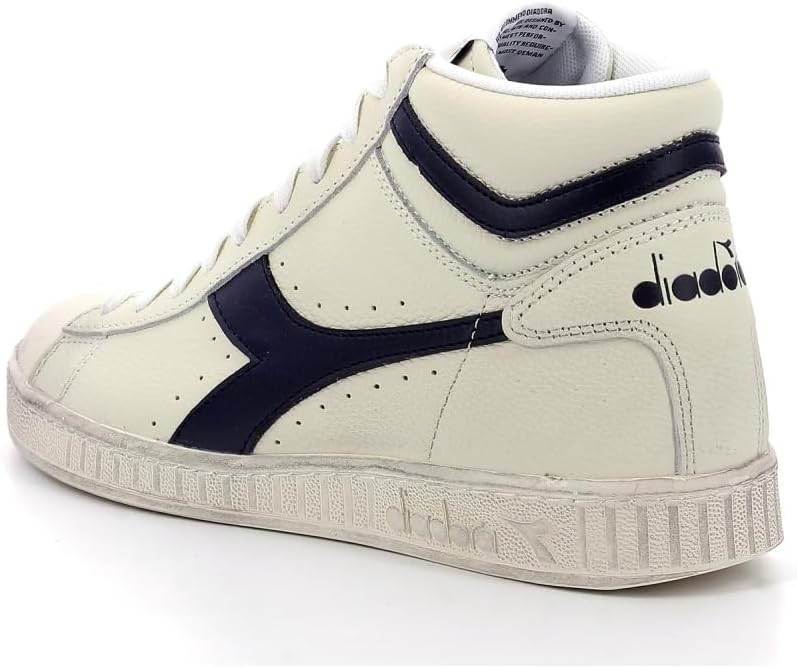 Diadora Unisex Game L High Waxed Hohe Sneaker, 36 EU Wei&#xDF; Blau