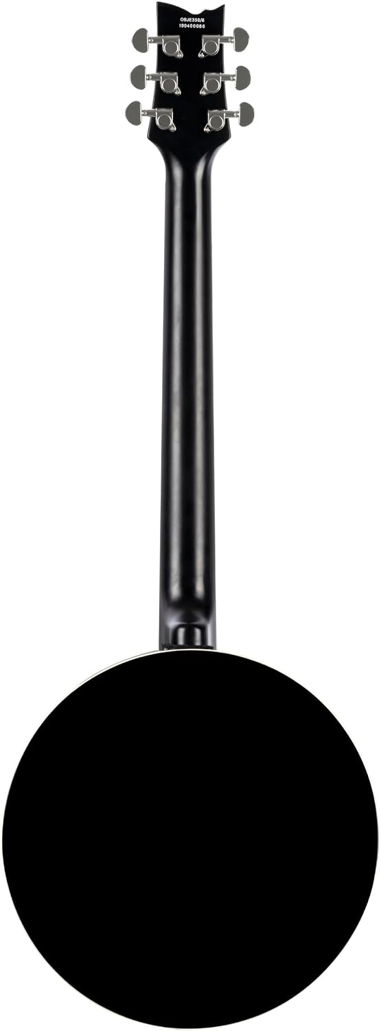 Ortega Raven Serie Banjo (6-Saiter, Pickup, Volume Regler, Luxus-Gigbag) schwarz, OBJE350/6-SBK