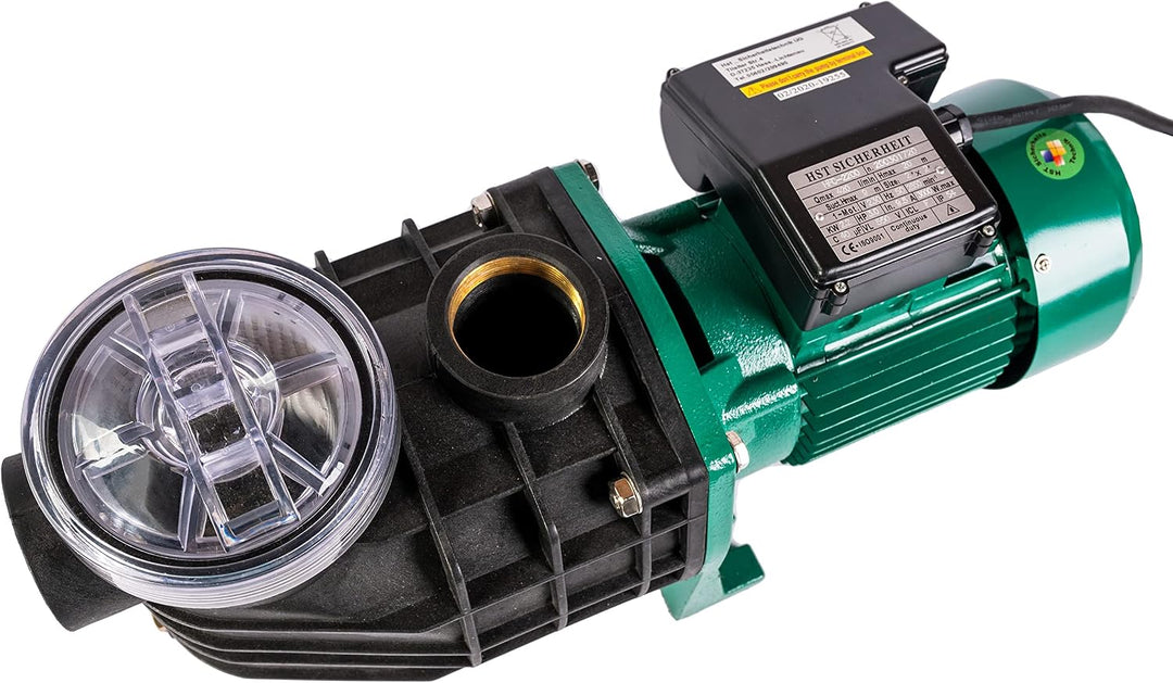 HST Leis Poolpumpe 25,2 m3/Std, bis 100 m³ Beckengrösse, 2200 W, Filterpumpe mit geringer Energieauf