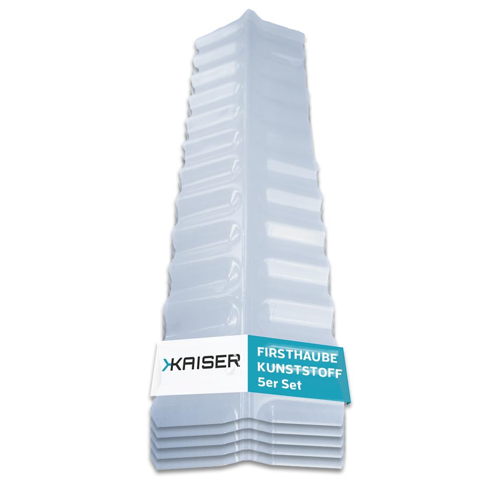 KAISER plastic® Firsthaube Klar | Wellplatten Dach Abdeckung, Welldach Kunststoff | Dachplatten wett