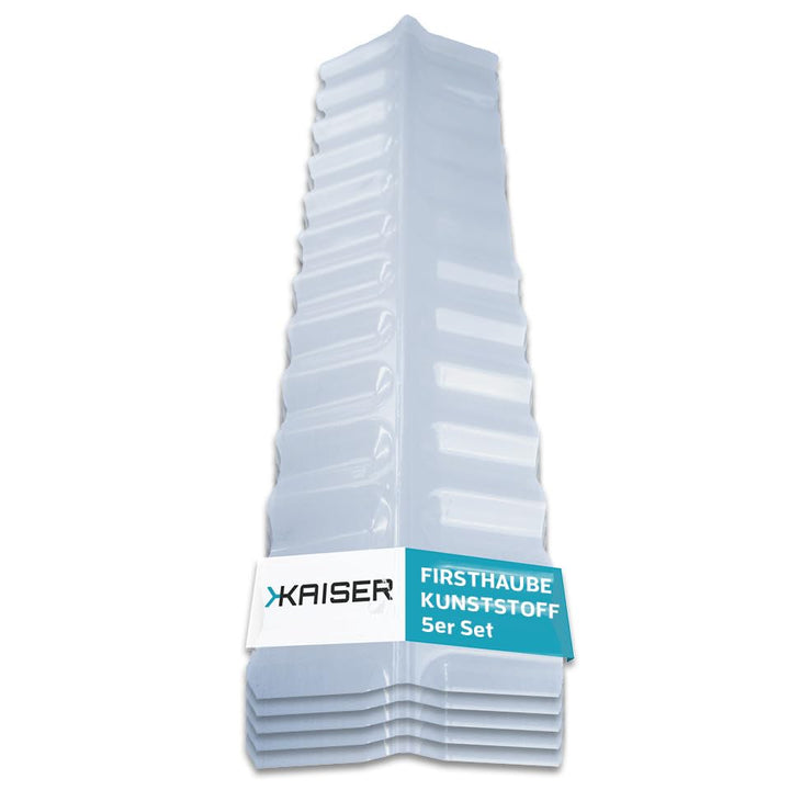 KAISER plastic® Firsthaube Klar | Wellplatten Dach Abdeckung, Welldach Kunststoff | Dachplatten wett