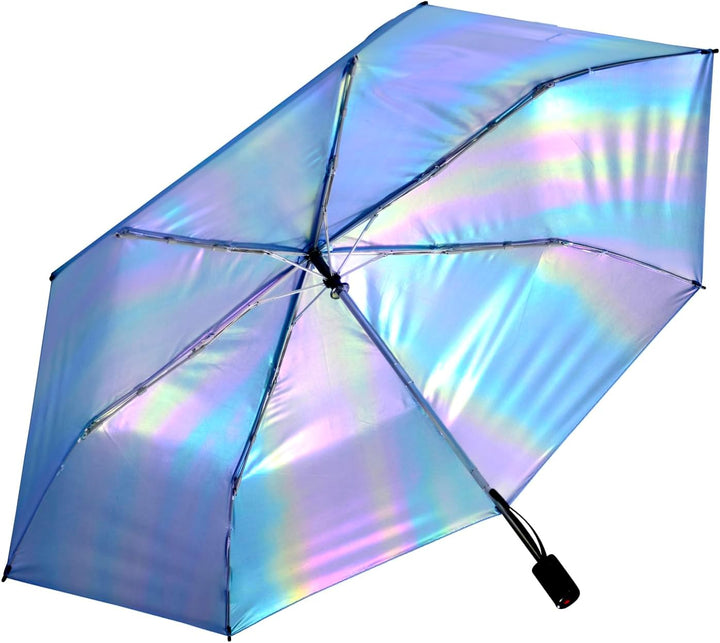Knirps Taschenschirm Slim Duomatic Auf-Zu-Automatik Blue - Irisierend - Uv-schutz, Blue - Irisierend