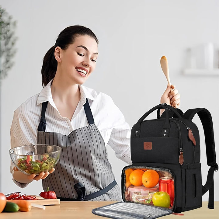 MATEIN Laptop Lunch Rucksack, Picknick Rucksack mit Isoliertem Kühlfach, 17 Zoll Eisrucksack für Män