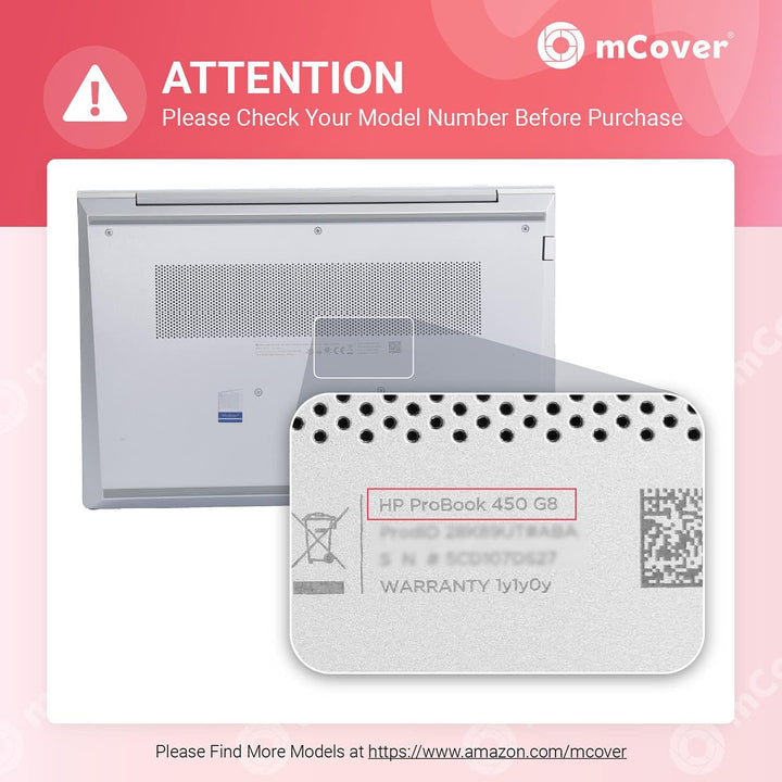 mCover Hartschalenhülle kompatibel mit 2021 15 Zoll HP ProBook 450/455 G8/G9 Und HP EliteBook 650 G8