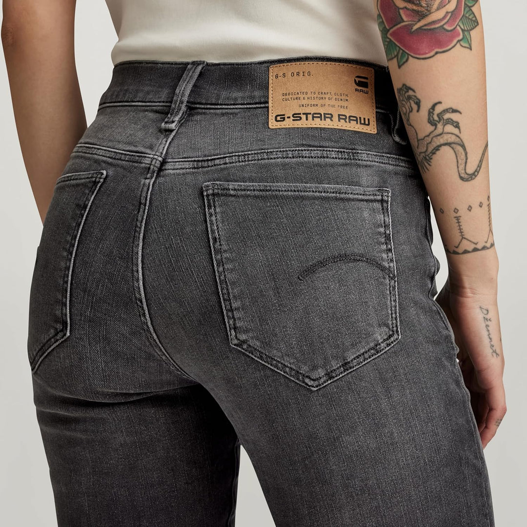 G-STAR RAW Damen Strace Straight Jeans 28W / 30L Schwarz (Worn in Black Moon D23951-d431-g108), 28W