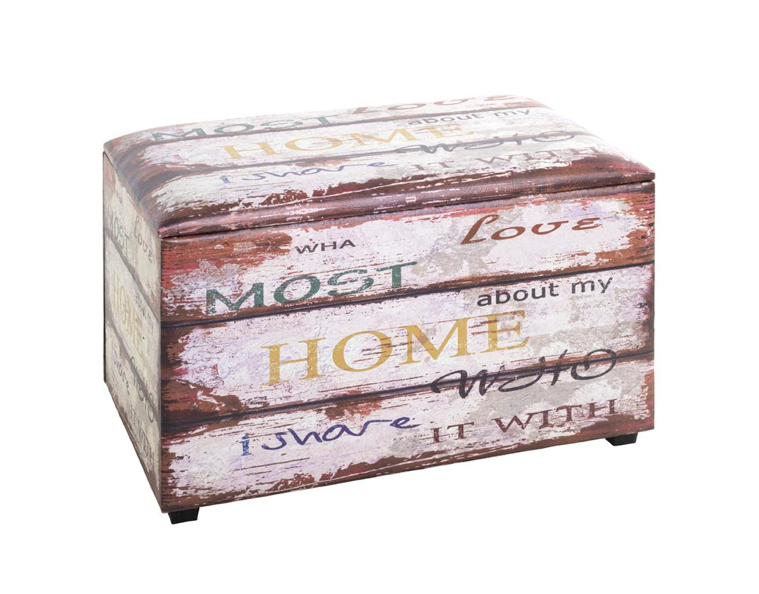 HAKU Möbel Sitztruhe, Kunstleder, Motiv, B 65 x T 40 x H 42 cm Home 65 x 40 x H 42 cm Motiv, Home 65