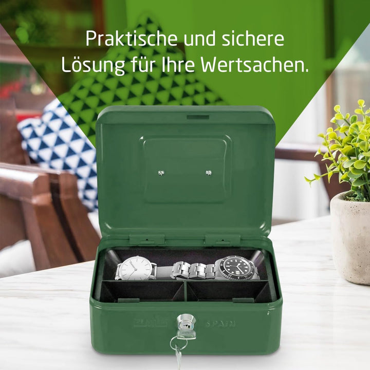 Amig - Sicher | Geldkassette | Safe für Geld, Scheine und Münzen | Mit Münzfach und 2 Schlüsseln | S