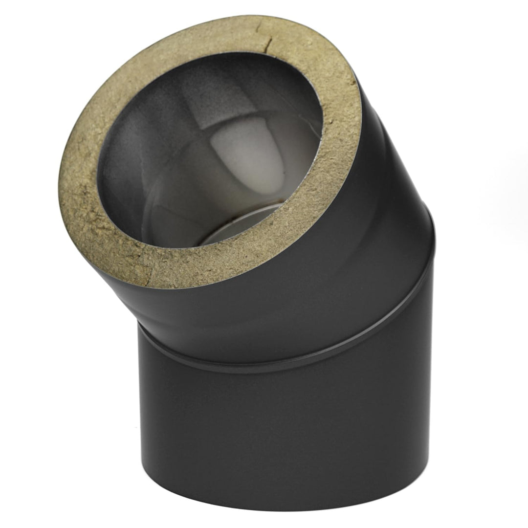 raik Rauchrohrbogen/Ofenrohrbogen 45° Coltherm Doppelwandig mit Isolierung Durchmesser 150 mm Stahlb