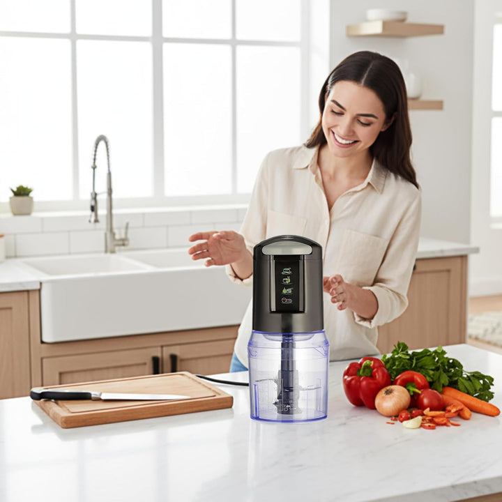 VIANTO Elektrischer Multizerkleinerer 300W Küchenzerkleinerer, Mixer & 500ml Behälter - Ideal für Ge