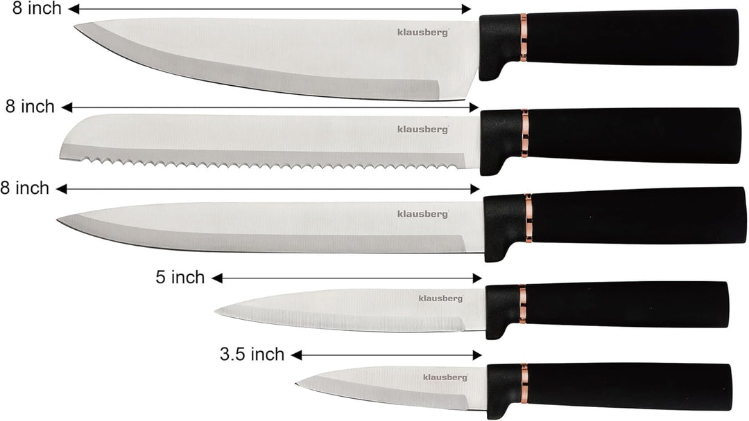 12-teilig Küchenmesser-Set Kochmesser Set Messerset im Block mit Küchenutensilien und Schneidebrett