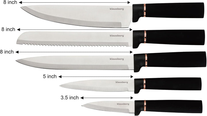 12-teilig Küchenmesser-Set Kochmesser Set Messerset im Block mit Küchenutensilien und Schneidebrett