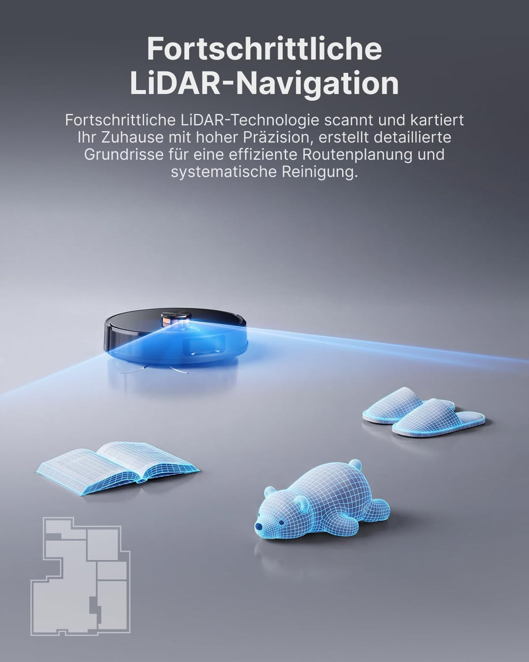 VONKO S6 Pro Saugroboter mit Wischfunktion und Absaugstation, 8000Pa Saugkraft,LiDAR 2.0 Laser Navig