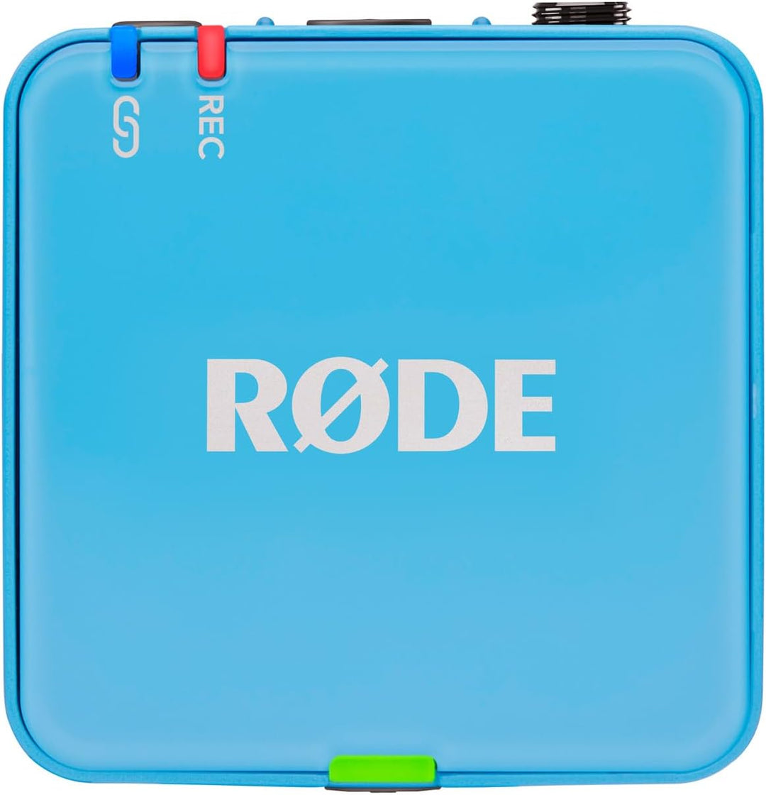 Rode Wireless GO Gen 3 Drahtloses 2-Kanal Mikrofon-Funksystem Blau mit Interview GO Handadapter und
