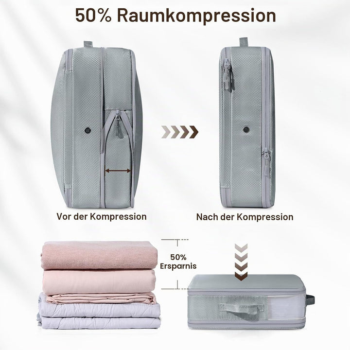DIMJ Selbstkomprimierender Organizer - Bettwäsche Aufbewahrung, Packing Cubes Compression, Aufbewahr