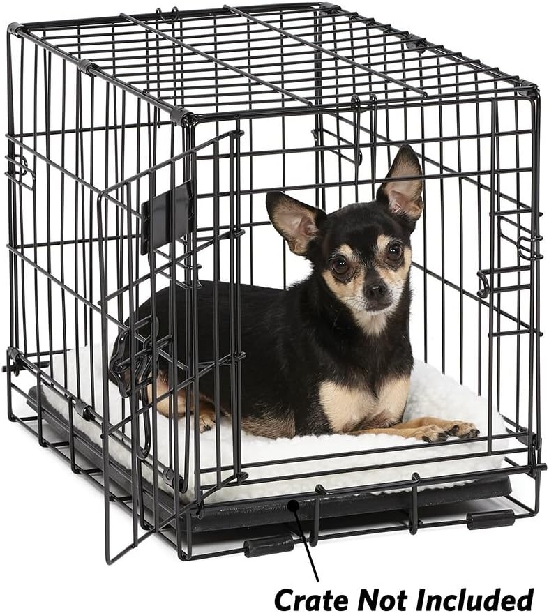 MidWest Homes for Pets QuietTime XXS Hundebett, weisses Fleece-Randpolster, ultraweich und maschinen