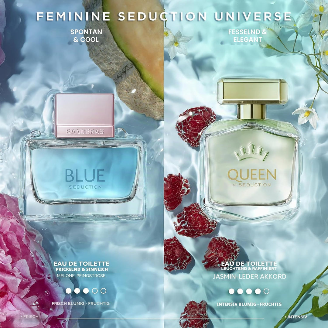 Antonio Banderas Perfumes – Blue Seduction Woman – Eau de Toilette Spray für Frauen, Blumiger und Aq