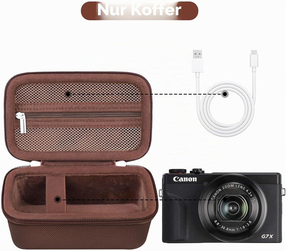 Canboc Tragetasche für Canon PowerShot G7 X Mark III / G7X Mark II Digital 4K Vlogging Kamera, SX740