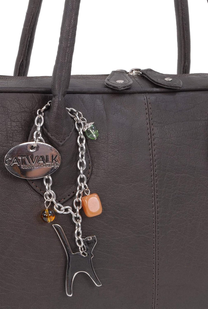 Catwalk Collection Handbags - Leder - Umhängetasche/Schultasche/Organizer/Arbeitstasche für Damen/Ar