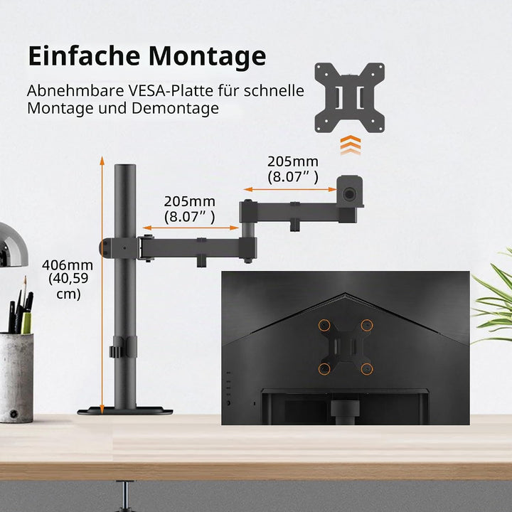 Bracwiser Monitor Halterung, Arm für 13-32 Zoll LCD LED Bildschirme bis 10kg, Höhenverstellbar Bilds