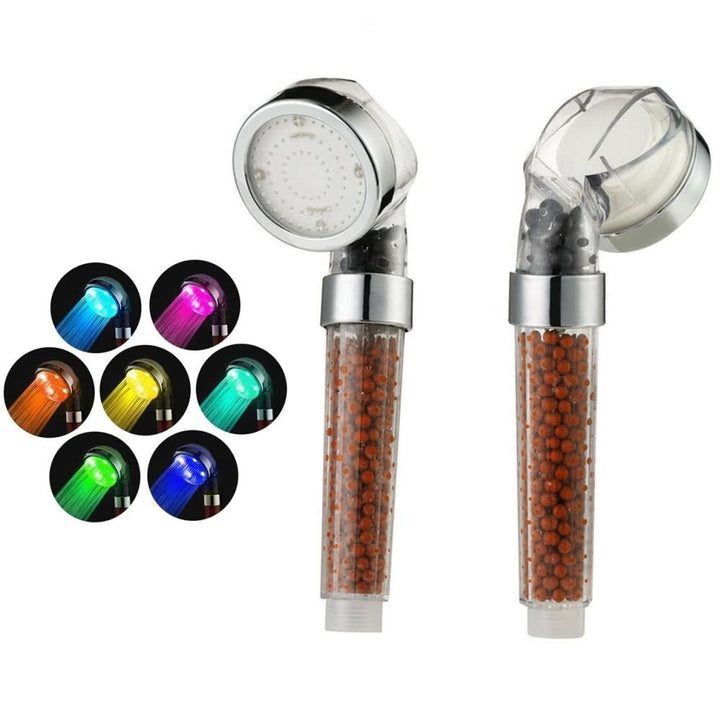 Led Duschkopf 7 Farben Licht Automatische, Druckerhöhend Wassersparender Handbrause Duschkopf mit Fa