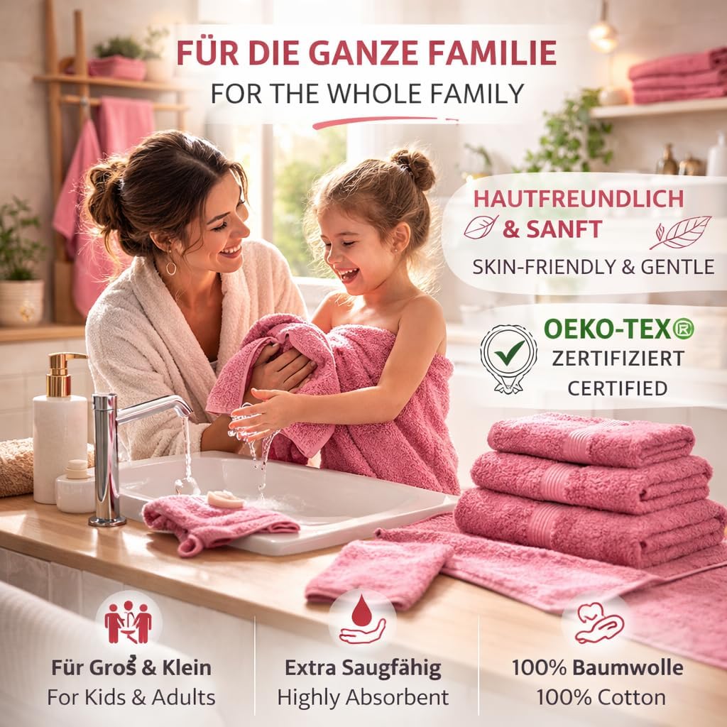 Betz 10-TLG. Handtuch-Set Premium 100% Baumwolle 2 Duschtücher 4 Handtücher 2 Gästetücher 2 Waschhan