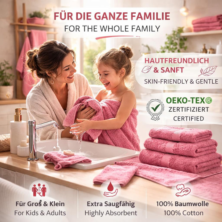 Betz 10-TLG. Handtuch-Set Premium 100% Baumwolle 2 Duschtücher 4 Handtücher 2 Gästetücher 2 Waschhan