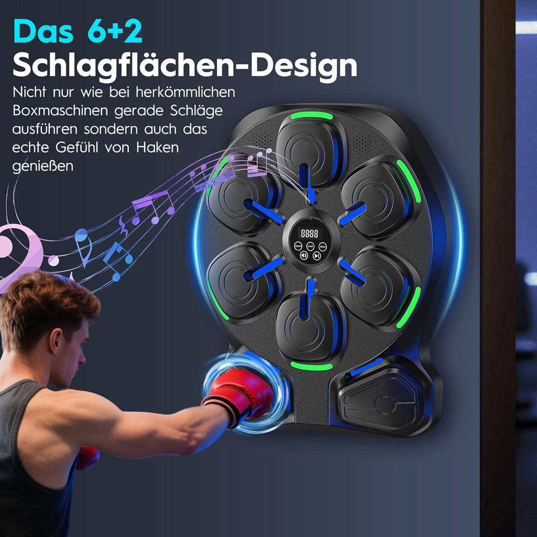 RevFit Music Boxing Machine mit LED-Lichtern, Bluetooth, 9 Geschwindigkeitsmodi & Zählmodus, Elektro
