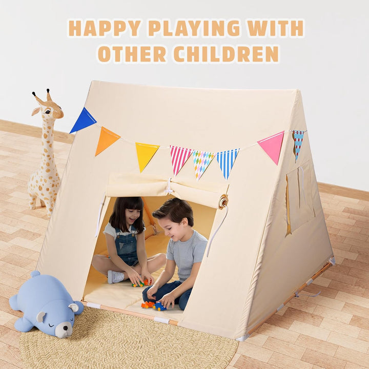 Yontwe Dreieckszelt für Kinder Innenzelte Kinderspielhaus faltbares Spielzelt Segeltuch-Kinderzelte