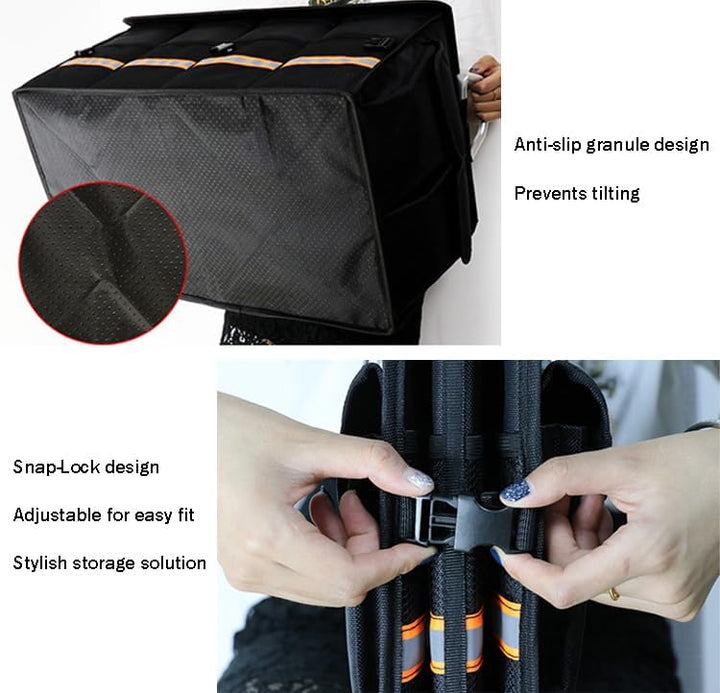 TINMAGI Kofferraum Organizer, Kofferraumtasche 90cm, Auto Organizer Kofferraum mit Fächern, Deckel,