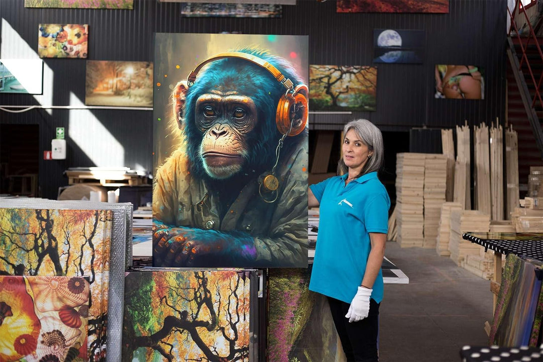 Startonight Leinwand Wandkunst – Musik Bunter Affe – Kunstwerk Fertig zum Aufhängen für Wohnzimmer G