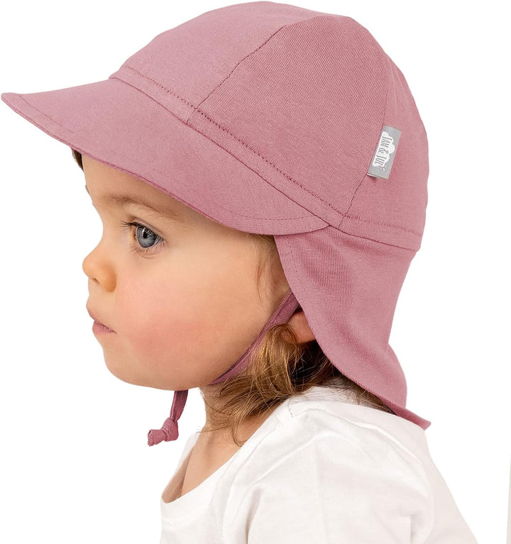 Jan &amp; Jul Sonnenhut aus Baumwolle mit UPF 50+ UV-Schutz für Baby Junge und Mädchen, Altrosa